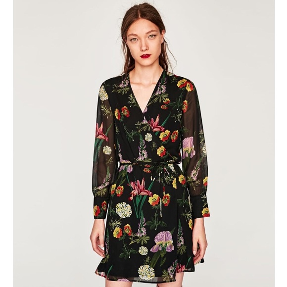 Zara Dresses & Skirts - 💋 JUST IN 💋 ZARA MINI WRAP FLORAL DRESS